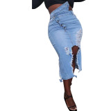 Fall/winter new style denim wash skirt