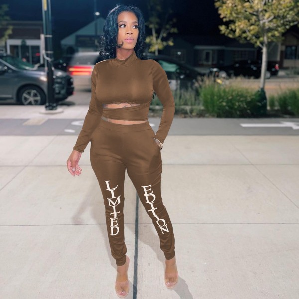 Women's sexy hollow body nightclub style printed letter suit