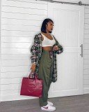 Ladies' Outerwear Classic Plaid High Quality Woolen Shirt Jacket Hot Sale New