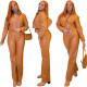 Women's Fashion Casual Pure Color PU Slim Two-piece Suit