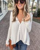 Women's New Arrival Low Collar Single-breasted Solid Color Top
