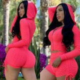 Two-piece Slim Fashion Shorts Hoodie Set