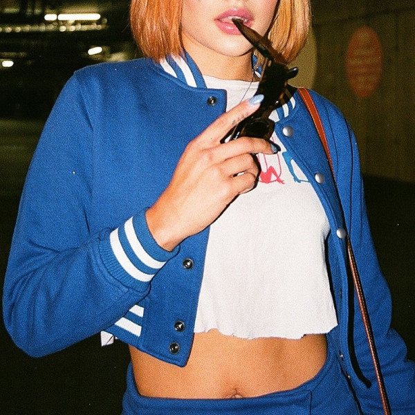 Winter new solid color baseball uniform suit sports leisure long-sleeved half skirt two-piece suit
