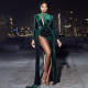 New sexy high slit suede dress winter dress wind Hepburn style temperament long skirt
