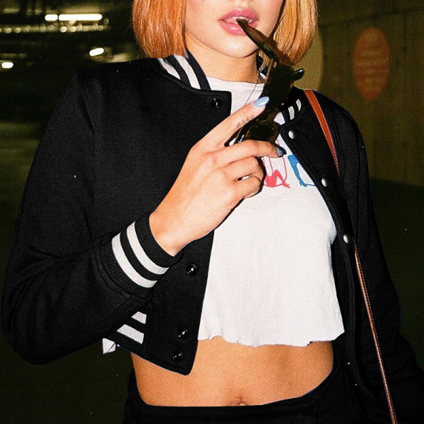 Winter new solid color baseball uniform suit sports leisure long-sleeved half skirt two-piece suit