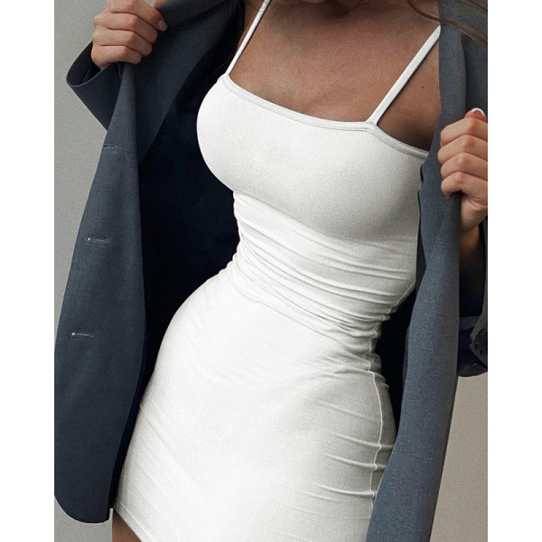 Autumn and winter new style outer wear square neck sling dress sexy sling short skirt women