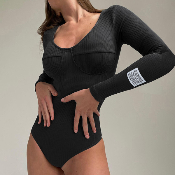 Long-sleeved jumpsuit, autumn and winter new style Zhang Zi fashion sports yoga one-piece