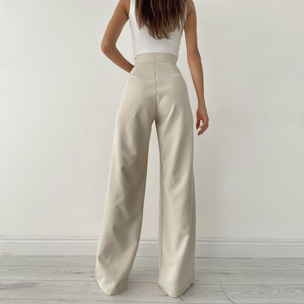 Temperament bandage wide-leg pants women's autumn and winter new style commuter mopping wide-leg pants
