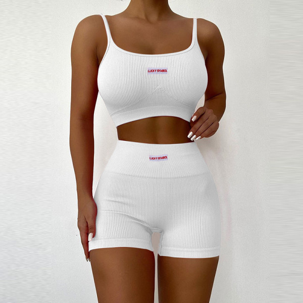 Show chest and hips split suspender shorts suit women's fashion slim suit