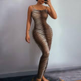 Autumn new holiday sexy sling dress slim slimming hip skirt