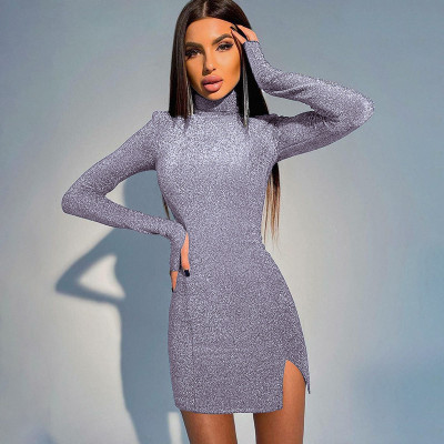 Spring and autumn temperament commuting solid color base mid-waist short skirt hedging slim sexy dress