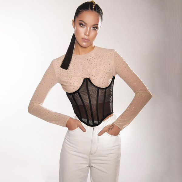 Casual chest support short top, women's inner and outer collocation, chest waist, women's knitted waist wrapped chest