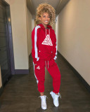 Fashion casual winter stitching multicolor two-piece suit