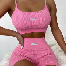 Show chest and hips split suspender shorts suit women's fashion slim suit
