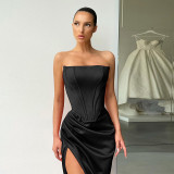 Tube top waist dress dress women women sexy evening long dress