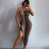 Autumn new holiday sexy sling dress slim slimming hip skirt