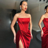 Tube top waist dress dress women women sexy evening long dress
