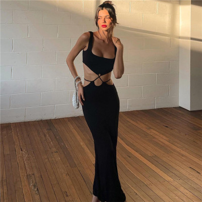 New women's fashion suspenders sexy one-shoulder open back slim fit hip dress women
