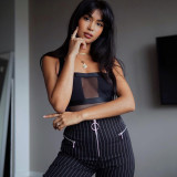 New women's one-word neck sling mesh stitching open back sexy slim bodysuit