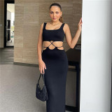 New women's fashion suspenders sexy one-shoulder open back slim fit hip dress women