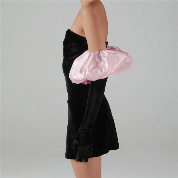 New women's fashion puff sleeve sexy breast-wrapped slim fit hip dress women