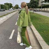 New women's fashion long-sleeved fur collar single-breasted slim-fit warm leather jacket women