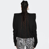 New women's fashion long-sleeved sexy V-neck low-cut loose solid color jacket women