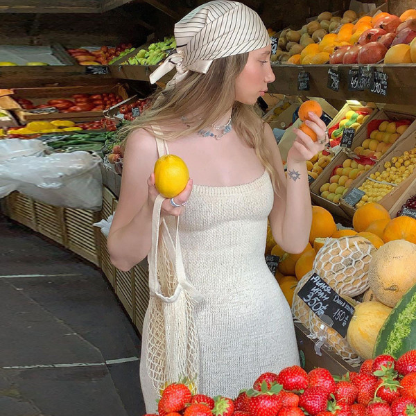 Autumn and winter new sexy big halter strap sling long sweater dress