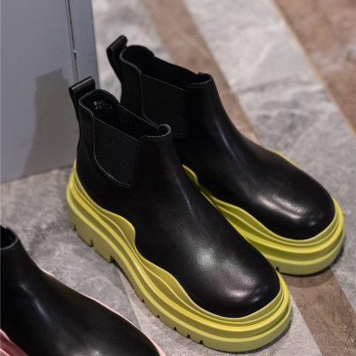Thick-soled single boots Chelsea smoke tube boots bv leather Martin boots women (short boots) S648804676500-1