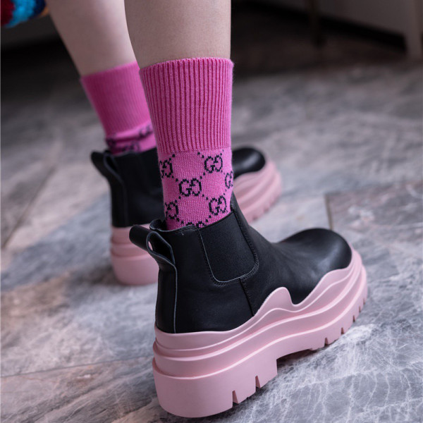 Thick-soled single boots Chelsea smoke tube boots bv leather Martin boots women (short boots) S648804676500-1