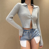 New knitted bottoming shirt sweater factory direct sales half high neck top women