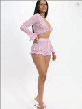 Women's high elasticity solid color chiffon stitching two-piece suit