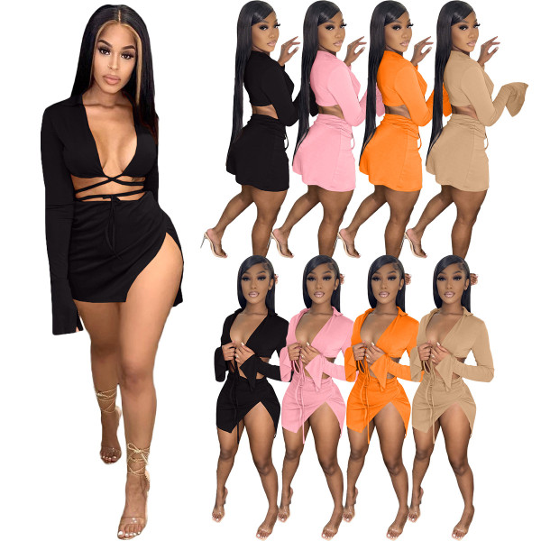 Women's spring and summer straps, long sleeves, swimsuit suits