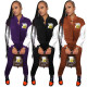 Color matching women's jacket suit single-breasted stitching long-sleeved baseball uniform two-piece women