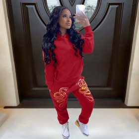 Two-piece women's loose casual sports sweatshirt suit