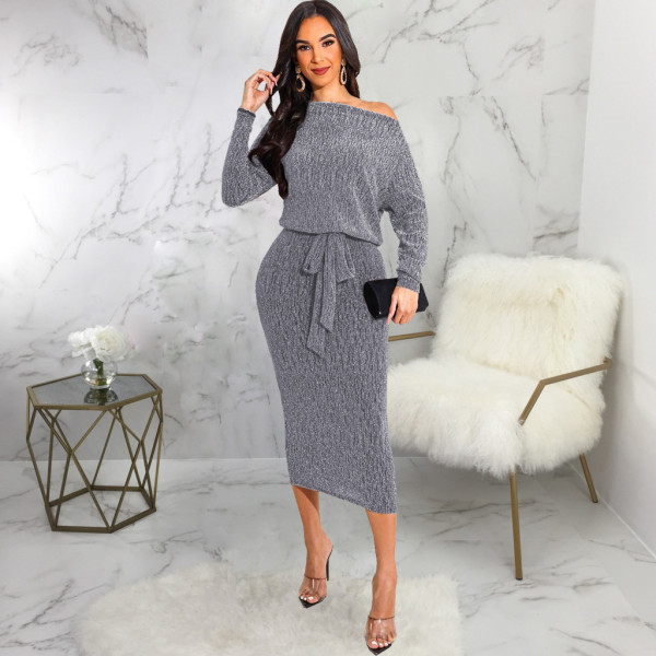 New sexy fashion wipe shoulder women's dress
