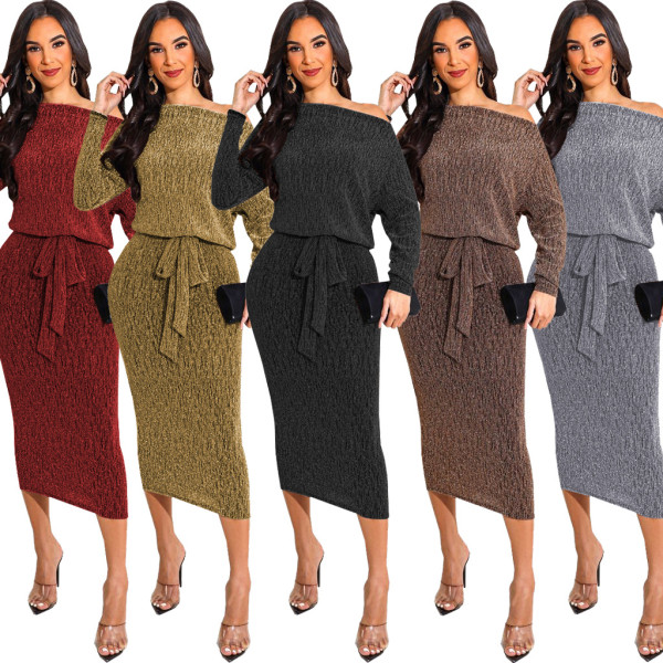 New sexy fashion wipe shoulder women's dress