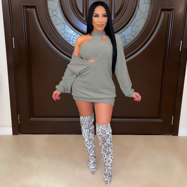 Explosive sexy fashion personality slim two-piece nightclub clothes