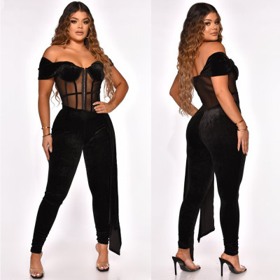 Explosive sexy see-through slim fit suit nightclub wear