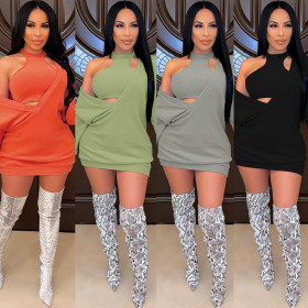 Explosive sexy fashion personality slim two-piece nightclub clothes