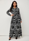 New sexy fashion digital printing women's dress with big swing skirt