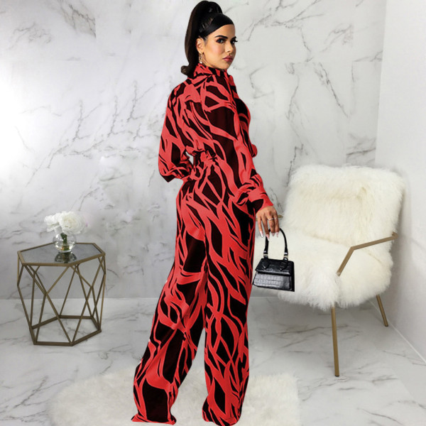 New sexy fashion digital printing V-neck women's jumpsuit