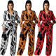 New sexy fashion digital printing V-neck women's jumpsuit