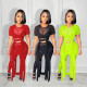 Spring new sexy fashion see-through mesh bandage two-piece suit