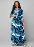 New sexy fashion digital printing women's dress with big swing skirt