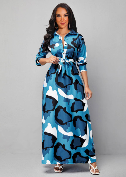 New sexy fashion digital printing women's dress with big swing skirt