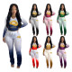 Women's spring new style gradient pile fold flared trousers fashion casual suit sexy women's clothing
