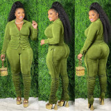 Ladies Fashion French Cashmere Pile Pants Two-piece Suit