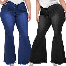 Fashion slim wide-leg plus size fat MM flared jeans