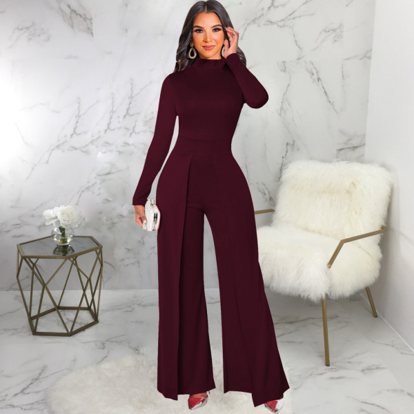 New sexy fashion solid color white-collar women's jumpsuit